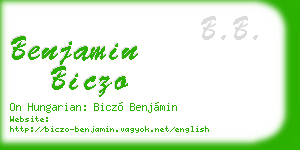 benjamin biczo business card